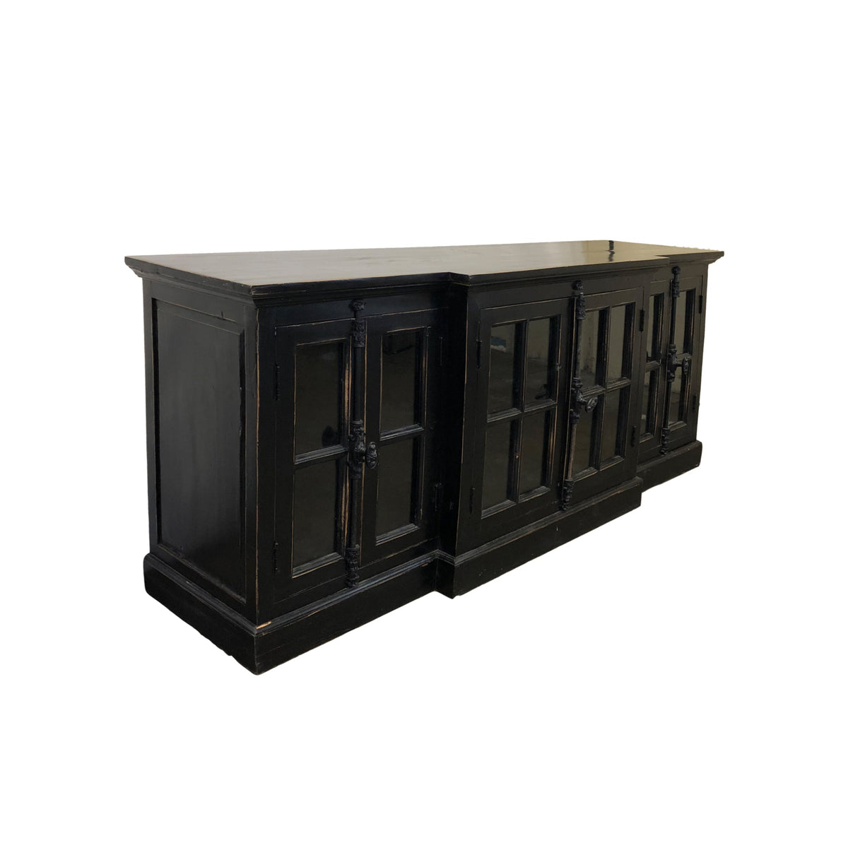 French Casement Media Cosole Cabinet in Black 79” – URBAN HOME