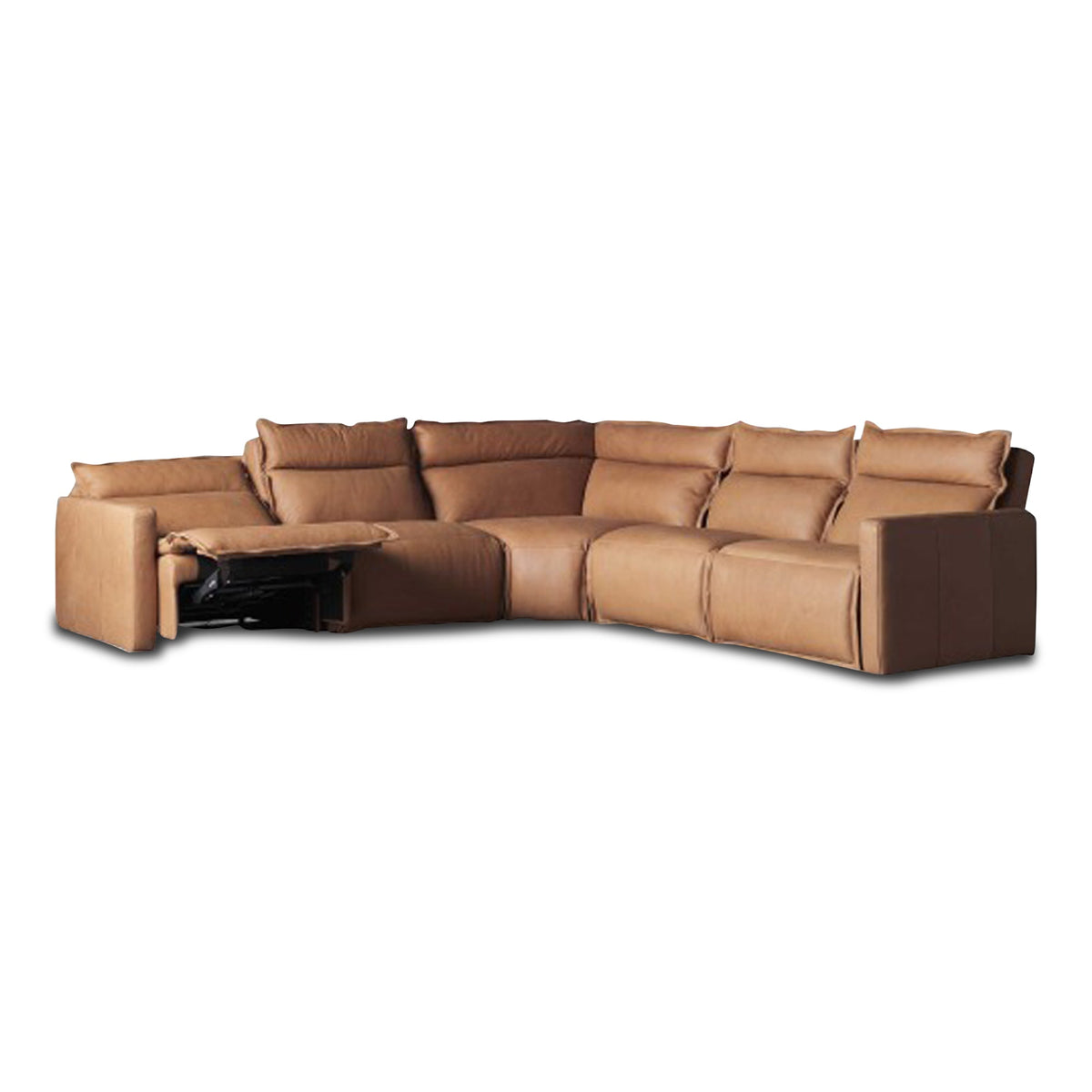 Vancouver Leather Sectional Sofa Five Pieces Brown, 2 Two Corner Piece URBAN HOME