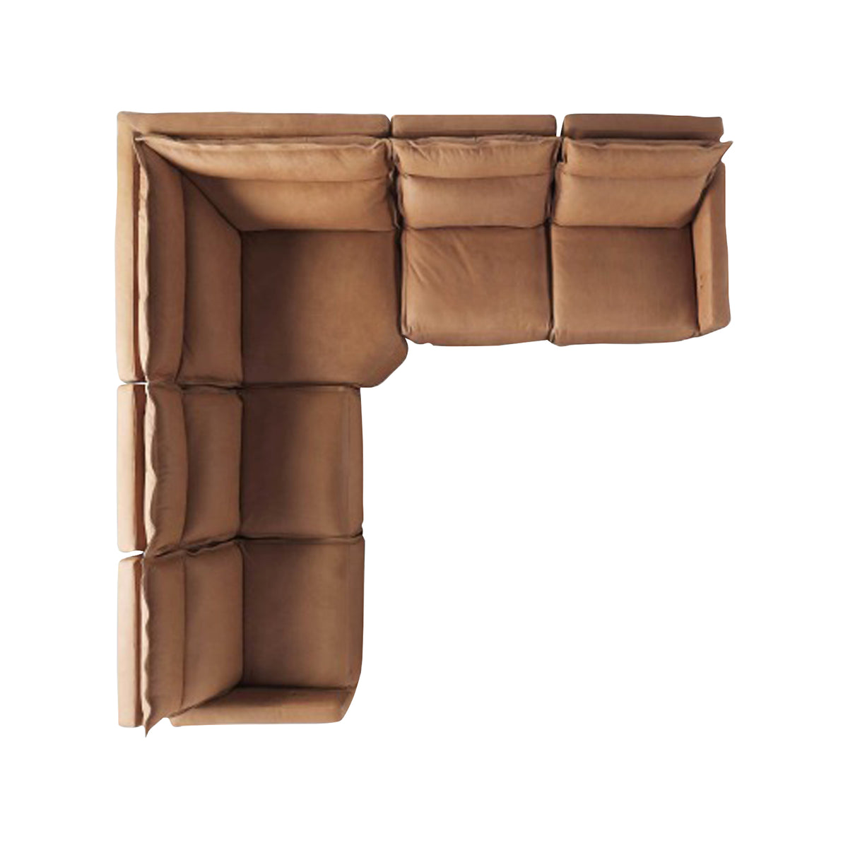 Vancouver Leather Sectional Sofa Five Pieces Brown, 4 Pieces Motion an