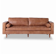 Roma Sofa Top Grain Leather in Cognac 88”