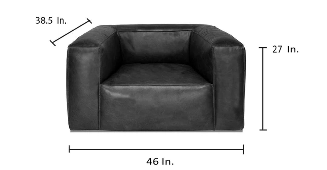 Cooper Top Grain Leather Chair in Brown and Black 46