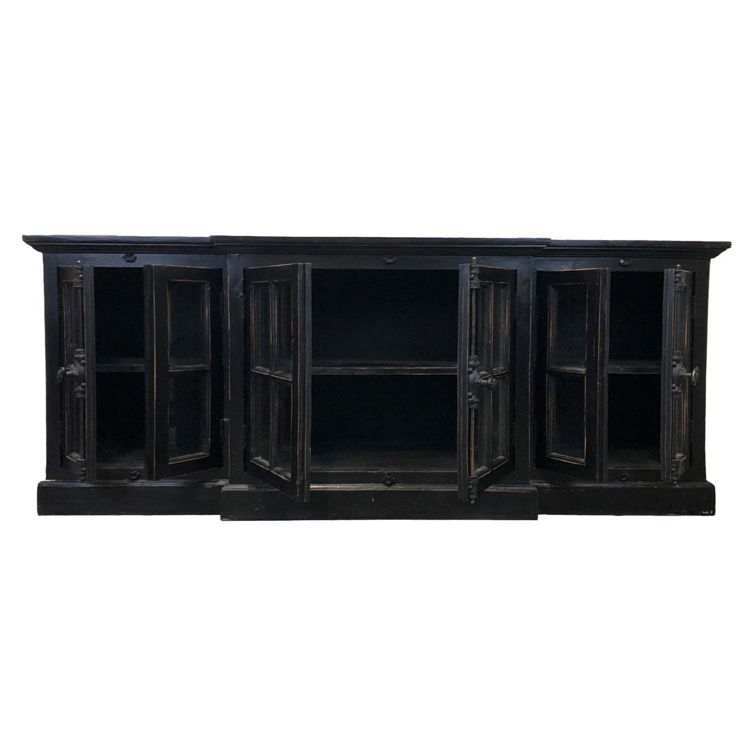 French Casement Media Cosole Cabinet in Black 79” – URBAN HOME