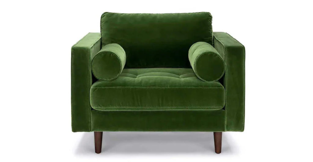 Roma Fabric Chair in Green Velvet 42