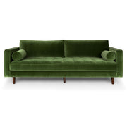 Roma Sofa In Green Velvet 88" Classic Style